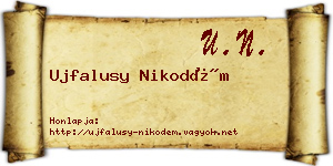 Ujfalusy Nikodém névjegykártya